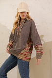 Vintage Plaid Mixed-Media Hoodie