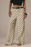 Polka Dot High-waist Straight Jeans