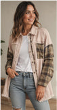 Denim And Plaid Flannel Shacket