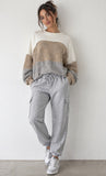 Cozy Hacci Color Block Sweatshirt
