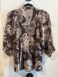 P-Paisley Print Smoked Top