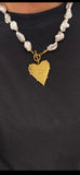 Blaze Pearl Heart Necklace