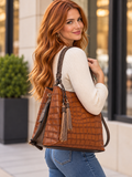 Crocodile Hobo Brown
