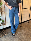 P-High Rise Wide leg Side panel Jean