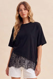 Lace Hem Relaxed Tee