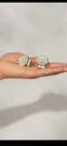 Gold & Pearlized Cream Metal Clam Shell Hair Clip Set