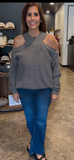 Cutout Shoulder Sweater Top