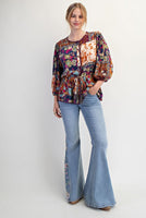 Mixed Floral Peplum Top