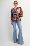 Mixed Floral Peplum Top