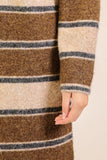 Brown Stripe Longline Cardigan