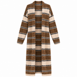 Brown Stripe Longline Cardigan