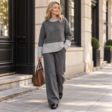 Charcoal Colorblock Pullover Sweater