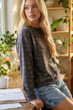 Charcoal Floral Crewneck