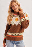 Retro Fall Floral Sweater