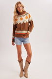 Retro Fall Floral Sweater