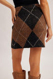 Argyle Knit Mini Skirt