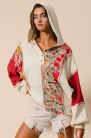B12.6-1 Floral Mixed Print Hoodie