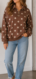 P-Mineral Wash Luxe Polka Dot Zip