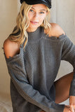 Cutout Shoulder Sweater Top